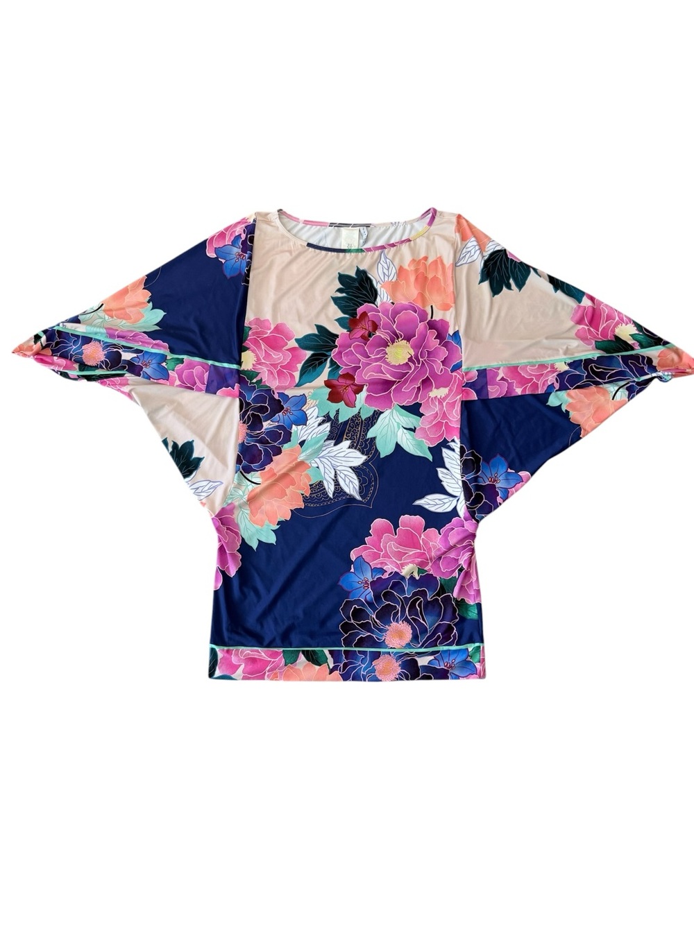 Trina Turk Opulent Oasis Floral Swim Cover-Up/Tunic Dress Resort Wear. Size L - Picture 3 of 9